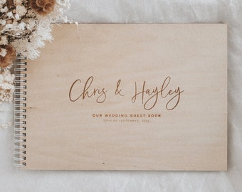 Wedding Guest Book, Wooden Guest Book, Personalised Wedding Guest Book, Photobooth Guestbook, Modern Guest Book, Polaroid Photo Book