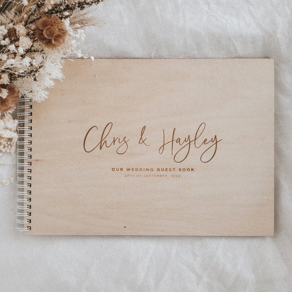 Wedding Guest Book, Wooden Guest Book, Personalised Wedding Guest Book, Photobooth Guestbook, Modern Guest Book, Polaroid Photo Book