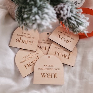 Mindful Gift Tags, Christmas Gift Tags, Something You Need, Want Need Wear Read Share Christmas Gift Tags, Christmas Gift Tags for Kids