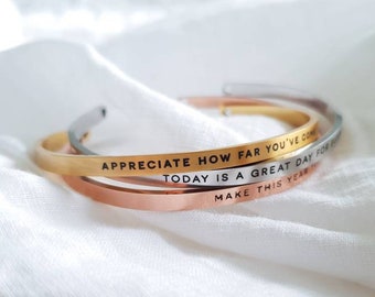 Engraved Bracelet, Personalised Jewellery, Personalised Bracelet, Gift for Her, Motivational Inspirational Bracelet, Valentine's Day