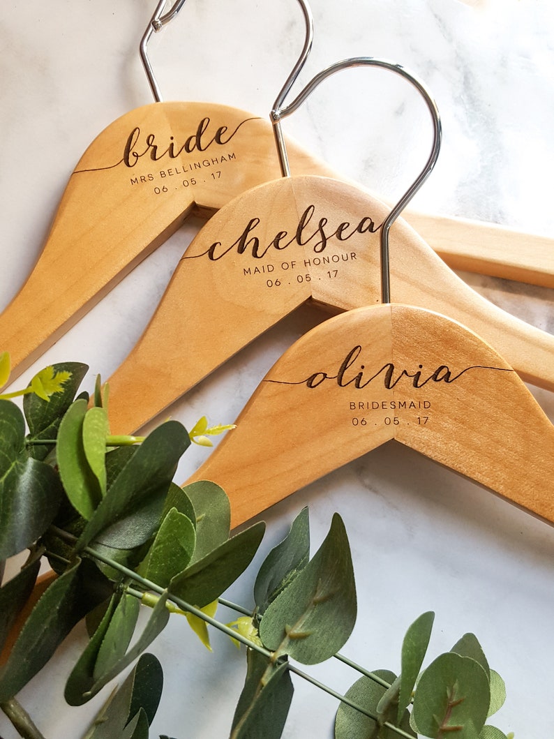 Personalised Wedding Hangers, Engraved Bridesmaid Hanger, Bridesmaid Proposal, Bridal Party Gifts, Bridesmaid Gifts, Bridal Hangers 