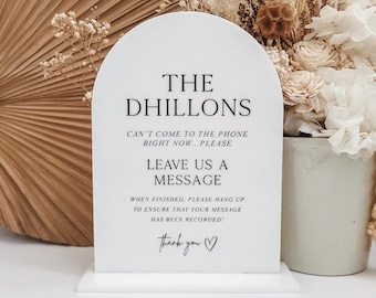 Acrylic Audio Guest Book Sign, Minimalist Wedding Decor