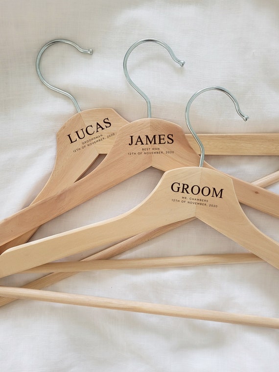 SET of 5 Single Line Wedding Hangers / Bride Hangers / Bulk Discount /  Wedding Dress Hanger / Name Hanger / Mrs. Hanger 