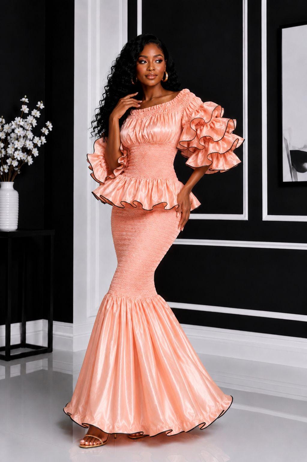 Peach Wedding Guest Dresses