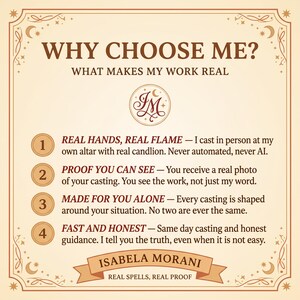 The image is a poster with text and a logo, featuring a title "WHY CHOOSE ME?" and a list of reasons for choosing someone.