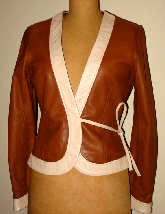 wrap leather jacket