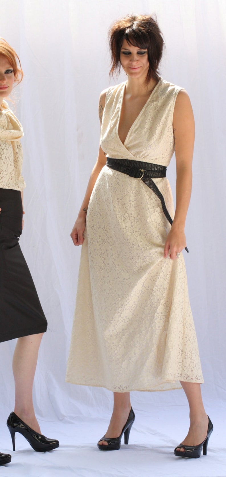 Ivory Lace Maxi Dress
