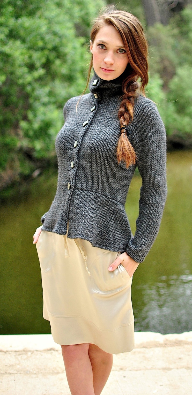 collared button up sweater