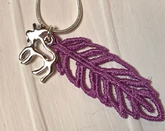 Moose & Feather Charm necklace