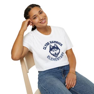 Clyde Hamrick Elementary Huskies Shirt | Minimalist Mascot School Spirit Tee