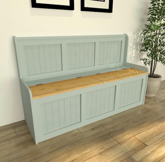 Hand Crafted Pine Storage Bench, Farrow & Ball Painted Dining Seating