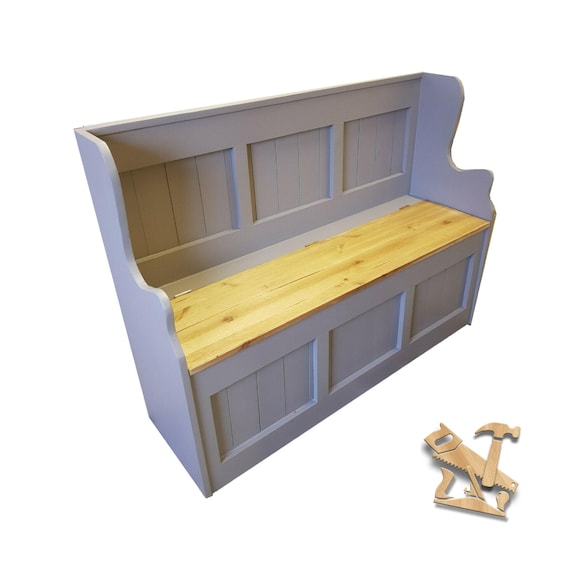 Hand crafted monk's bench hand finished with f&b eggshell *custom sizes available*