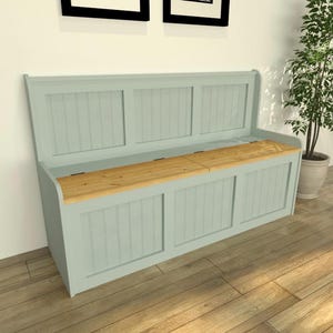 Monks Bench with Storage, Low Arm Painted Pine, 460mm Deep for Dining