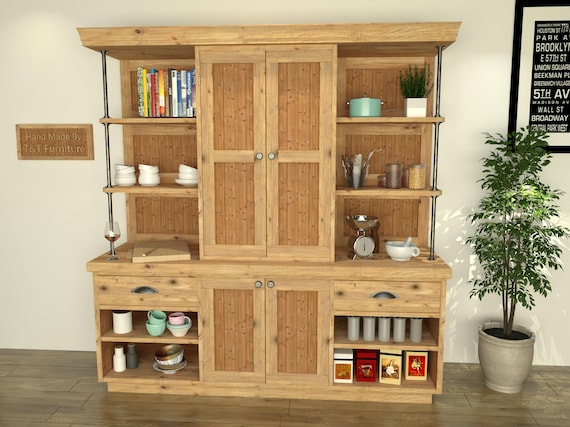 Handcrafted rustic kitchen larder storage unit - custom sizes available