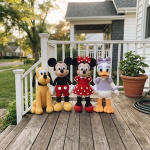 Mickey, Minnie, Daisy und Pluto – Amigurumi-Häkelmuster-Set (Disney, PDF, sofortiger Download)