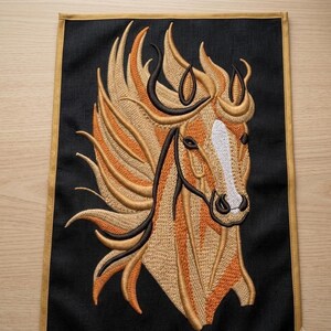 Running Horse Embroidery Design, Golden Mane Galloping Stallion File (Instant Download)