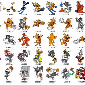 48 Tom & Jerry Machine Embroidery Designs Bundle, Cartoon Embroidery Files, Instant Download