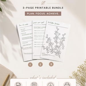 Rensa upp blomschema | Utskrivbart rensningsschema | Färgläggningsschema med 55 blad | Minimalismplanerare | Direkt nedladdning i PDF-format bild 6