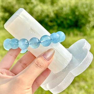 Torre di ricarica in cristallo di selenite naturale da 4,8", bastoncino di selenite per purificare e ricaricare braccialetti di cristallo, guarigione Reiki, regalo di cristallo