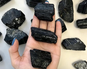 Natural Raw Black Jet Stone Rough Chunk,A Grade Quality,Rough Black Tourmaline Chunks,Rough Gemstone,Reiki Healing,Energy Crystal Gift 1PC