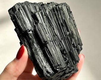 Natural Raw Black Tourmaline Rough Chunk,A Grade Quality,Rough Black Tourmaline Chunks,Rough Gemstone,Reiki Healing,Energy Crystal Gift 1PC
