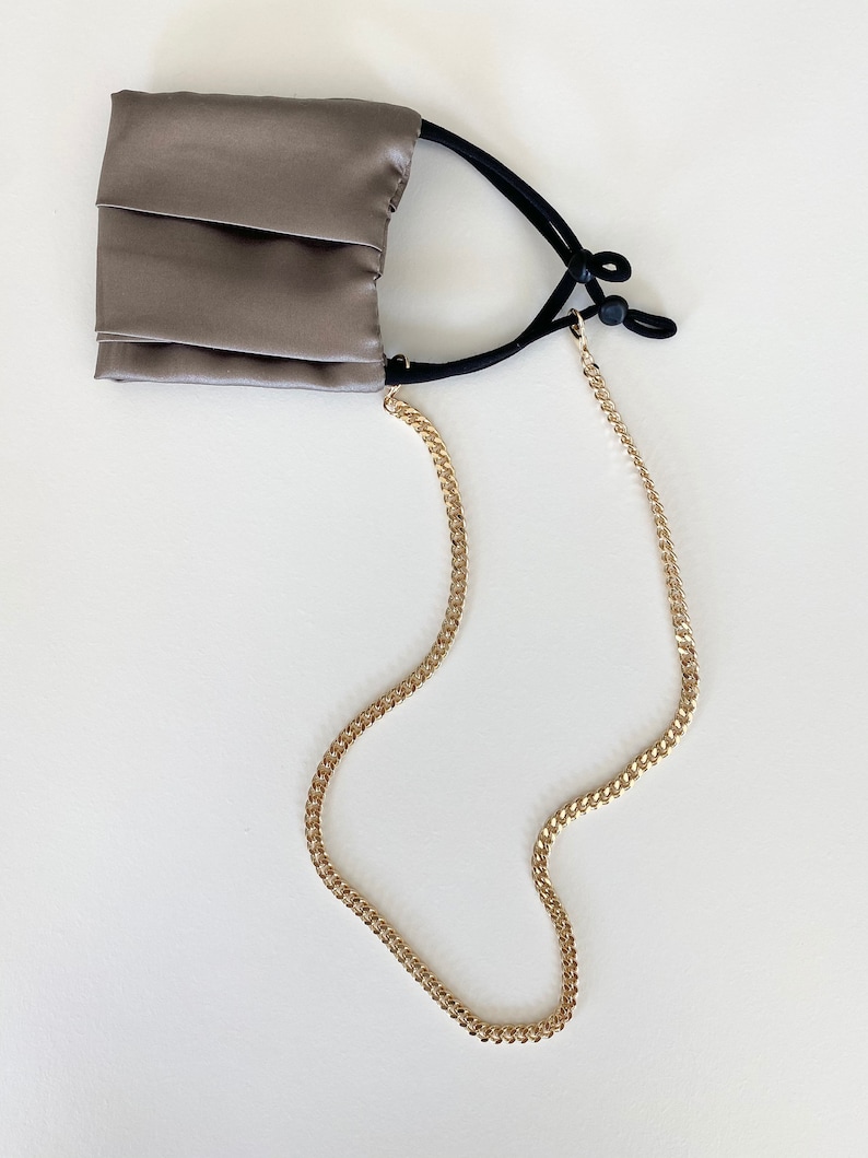 Thick Curb Chain for Mask Gold Brass Mask Chain Cuban Link Gold Curb Chain Gold Mask Chain Curb Mask Chain Mask Jewelry