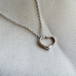 Herz Halskette. Sterling Silber Herz Halskette mit CZ. Offenes Herz Halskette
