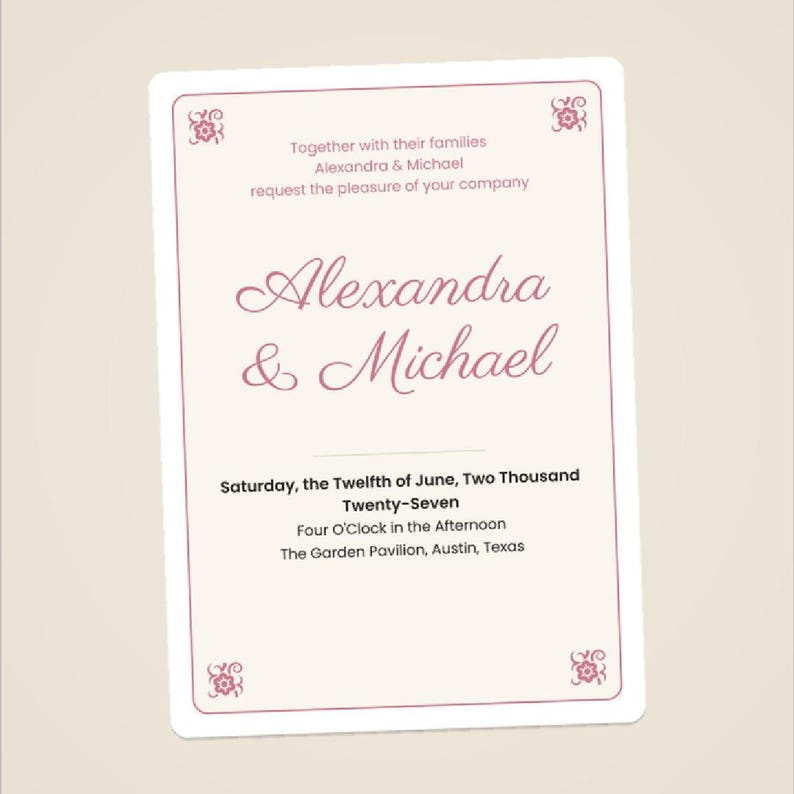 Personalized Wedding Invitation Suite, Floral Minimal Styles (Digital PDF) image 8