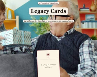 Personalized Legacy Cards for Dad, Custom Tribute Deck (Digital Download)