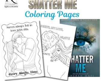 Shatter Me Themed Coloring Pages Printable Digital Download A4 Book Lovers Club