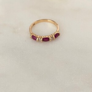 Vintage 14k Gold Ruby and Diamond Ring