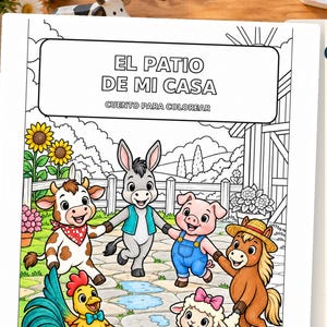 El Patio de mi Casa Målarbok för Barn PDF | Utskrivbar Barnbok med 20 Sidor | Traditionell Barnsång | Barnaktivitet