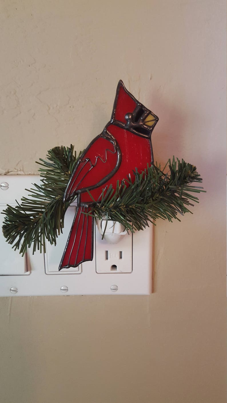 TreeHouseStainedGlas Cardinal Night Light - Thumbnail 3