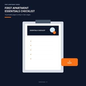 First Apartment Essentials Checklist, New Home Shopping List PDF