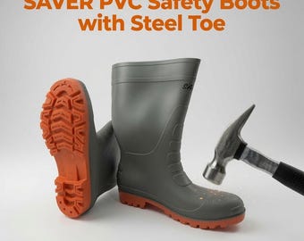 Men's Steel Toe Knee-High Rubber Work Boots – Waterproof, Slip-Resistant Safety Boots