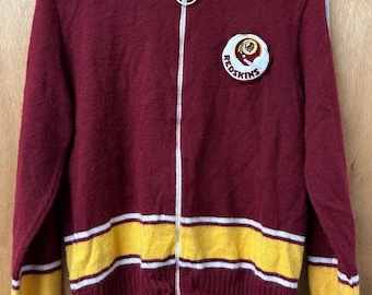 Klasyczny sweter Sears Redskins w kolorze bordowym, rozpinany, rozmiar 18/34