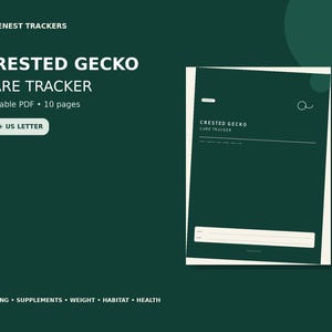 Crested Gecko Care Tracker Printable, Feeding Supplement Weight Shedding Habitat Log