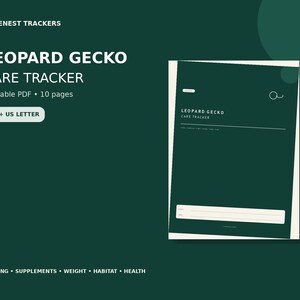 Leopard Gecko Care Tracker Printable, Feeding Supplement Weight Shedding Habitat Log