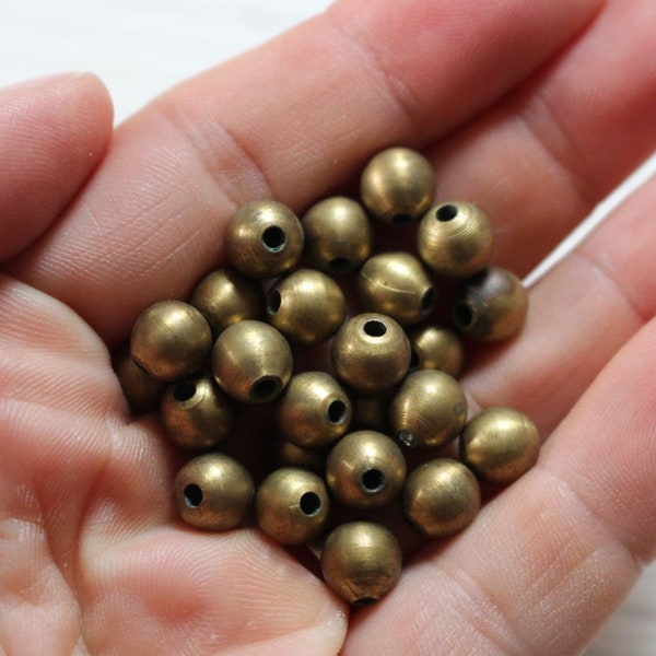 Heavy vintage solid brass beads