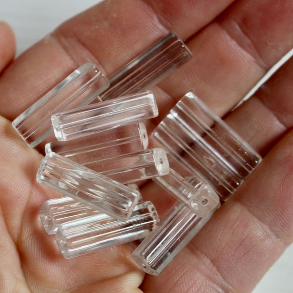 Transparent glass tube beads