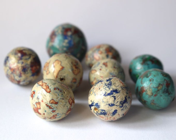 Hand Made Paper Mache Beads Etsy