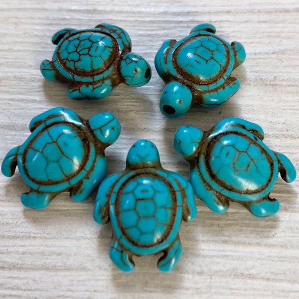 Turquoise magnesite turtle beads