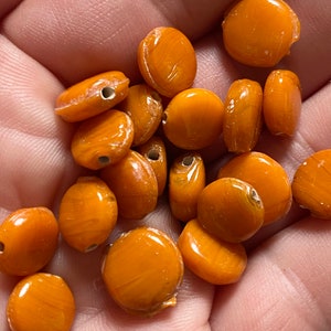 Vintage orange coin beads
