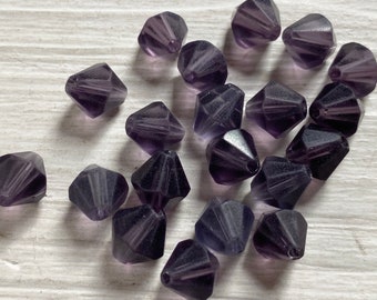 Perles en verre bicones violet