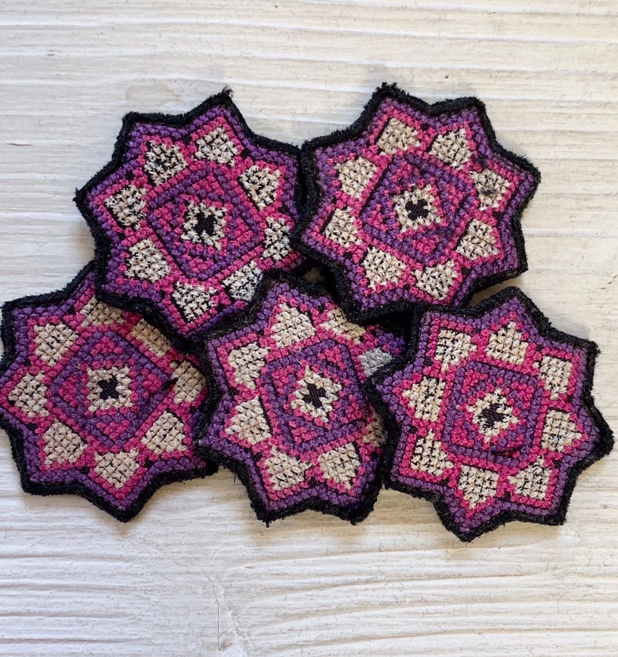 Hmong Star Embroidered Patches - Etsy