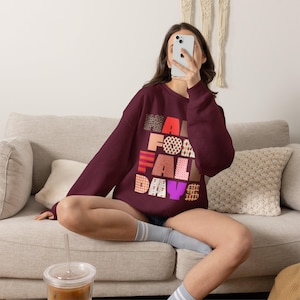 Made For Fall Days Crewneck Sweatshirt | Autumn Plaid Lettering