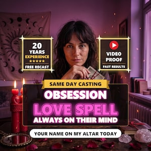 Obsession Love Spell | Make Them Obsessed With You, Think of Me Spell, Attraction & Desire Ritual | Same Day Casting by Spells By Melinora