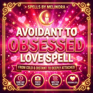 Avoidant to Obsessed Love Spell | Cold & Distant to Deeply Attached, Attachment Ritual | Same Day Casting by Spells By Melinora
