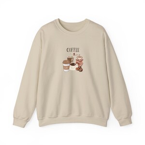 Cozy Coffee Lover Sweatshirt, Vintage Coffee Graphic Crewneck, Iced Coffee & Espresso Jumper, Aesthetic Barista Cafe Gift