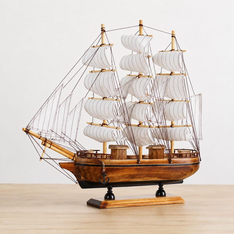 Cutty Sark Wooden Ship Model, Large Sailing Boat Decor, Nautical Home ...